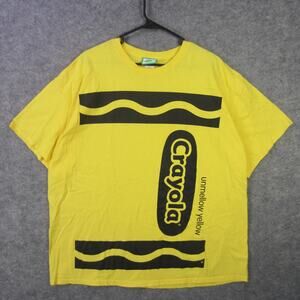 Crayola Experience Shirt Mens 2XL Yellow Unmellow Yellow Graphic Tee Costume Fun